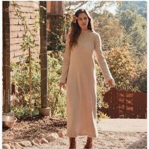 Christy Dawn the Charlie Dress Long Sleeve Pink Ribbed Mock Neck